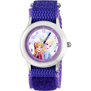 NWT - Disney Frozen Kids' Stainless Steel Time Teacher Analog Quartz Strap Watch